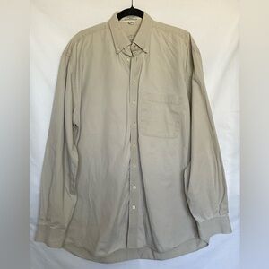 Cutter & Buck Tan Casual Button Down Shirt Relaxed Fit
